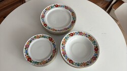 Színes kalocsai porcelán tányér készlet