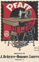 Ludwig Hohlwein Pfaff 1912 old vintage antique pedal singer sewing machine advertisement poster reprint print