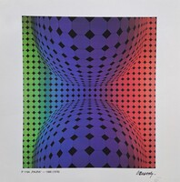 Victor Vasarely (1906-1997) : Paura, offszet 1986-ból, 15eft.