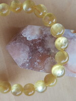 High-Quality Gold Lepidolite Bracelet with 9 mm Beads