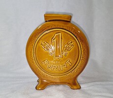 Régi Gránit porcelán persely - Takarékbetét Kispesten 1980 1 milliárt forint - 1 forint