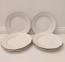 HIBÁTLAN! Herendi fehér - arany mintás 6 db porcelán süteményes tányér
