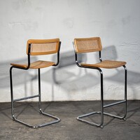 Retro csővázas rattan bárszék Marcel Breuer "Cesca"