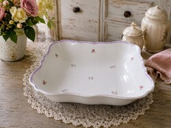 Haas & Czjzek vintage porcelán köretes tál – romantikus virágmintás