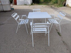 Retro kerti garnitúra régi kerti szett kűltéri bútorok terasz bútor csővázas vendéglátos szett
