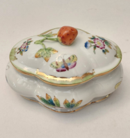 HIBÁTLAN! Herendi porcelán Viktória mintás eper fogós bonbonier