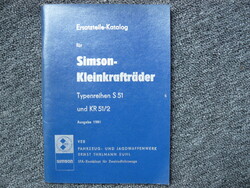 Simson S51 , Schwalbe Ersatzteile-Katalog alkatrészkatalógus , német