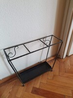 Wrought-iron style umbrella stand with drip tray