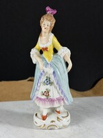 Nagyon szép Sitzendorfi szecessziós stilusú hölgy porcelán szobor