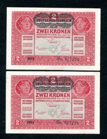 1917 2 Korona sorszámkövető - extra állapot