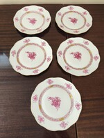 Herendi Pur-pur Apponyi mintás porcelán süteményes tányér