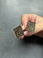 Iparművészeti bronz mandzsetta pár