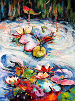 Water lily - acrylic painting /Vízililiom- akril festmény
