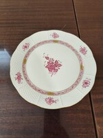Herendi Pur-pur Apponyi mintás porcelán lapos tányér