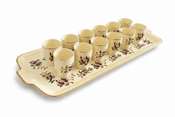 Zsolnay 12-Person Porcelain Pálinka Set