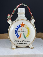 Nagyon ritka “Kék tó étterem” Zamárdi porcelán Drasche balatoni butella/kulacs