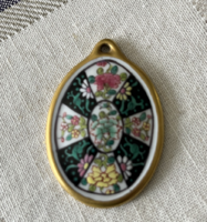HERENDI PORCELÁN SIANG NOIR MEDAL, PENDANT