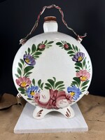 Ritka Szakmáry óriás ( 30 cm ) Hollóházi butella/kulacs