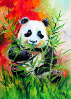 Panda II - acrylic painting / Panda II - akril festmény