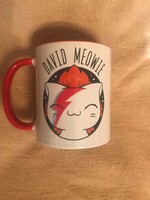 ÚJ David Bowie / David Meowie macskás bögre (Grindstore VIPets) – Sosem használt!