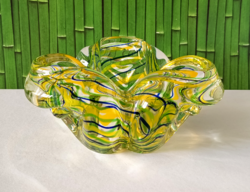 VINTAGE MURANO ART GLASS HEART ASHTRAY, TABLE CENTER FROM THE 1970S