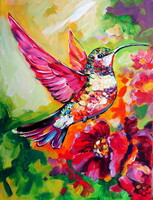 Hummingbird- acrylic painting / Kolibri - akril festmény
