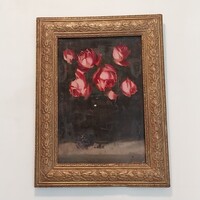 MURIN VILMOS(1891-1952):Rose bouquet