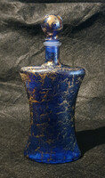 Eredeti, muranói üveg, italos, olivás palack, - art glass technikával (27cm, 0,5liter)