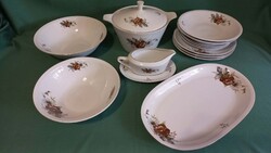Alföldi porcelán barna rózsamintás étkészlet