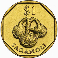 Fidzsi-szigetek / Fiji 1 Dollar 1996 - SAQAMOLI - QE II - verdefényes