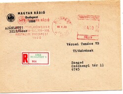 Boríték: Magyar Rádió Budapest, gépi bélyegzés.