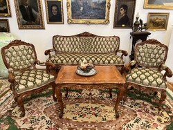 Neobarokk/Louis XV stílusú mutatós szalongarnitúra 4 részes