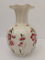 Dekoratív! Zsolnay porcelán váza virágos gerezdes