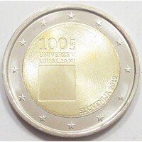 Szlovénia,2 euro 2019 - Ljubljanai Egyetem 100 éves megalapítására aUNC+ ötvözet