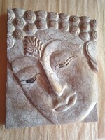 Fali dombormű - thai Buddha kép - vintage korú