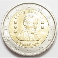 Belgium, 2 euro 2009 - Louis Braille, inventor of Braille UNC+ alloy