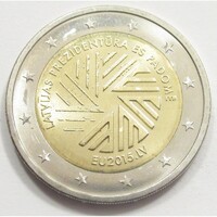 Lettország,2 euro 2015 - EU Tanácsának lett elnöksége aUNC+ ötvözet