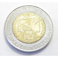 Olaszország,500 lire 1997 - Az Olasz Autópálya-rendőrség aUNC+ ötvözet