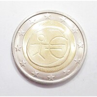 Portugália,2 euro 2009 - 10 éves az Európai Gazdasági és Monetáris Unió aUNC+ ötvözet