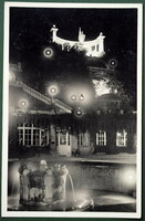 Bp - A megvilágított Szt Gellért-szobor a Hungária forrás ivókútjától  255.sz fotó képeslap  193?