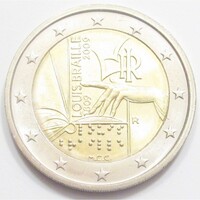 Italy, 2 euro 2009 - Louis Braille, inventor of Braille aUNC+ alloy