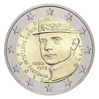 Szlovákia,2 euro 2019 - Milan Rastislav Stefanik hadügyminiszter aUNC+ ötvözet