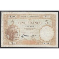 Francia Indokína,5 francs 1926 - Új-Kaledónia Restaurált