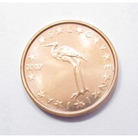 Szlovénia,1 eurocent 2007 aUNC+ vas