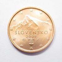 Szlovákia,2 eurocent 2009 aUNC+ vas