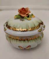 HIBÁTLAN! Herendi porcelán Viktória mintás barokk rózsa fogós bonbonier