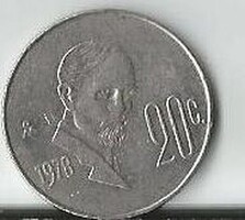 Régi mexicói pénz, 20 centavos