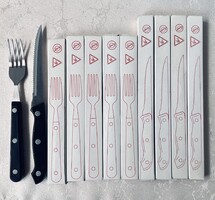 Reader’s Digest promóciós evőeszközök fekete nyéllel 5 villa 4 steak kés