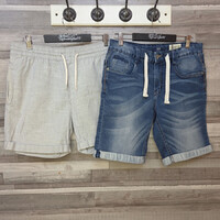 H&M, Denim férfi szövet- és farmer rövidnadrág szett, S