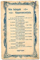 Levelezőlap:  "Vén lányok tízparancsolata"